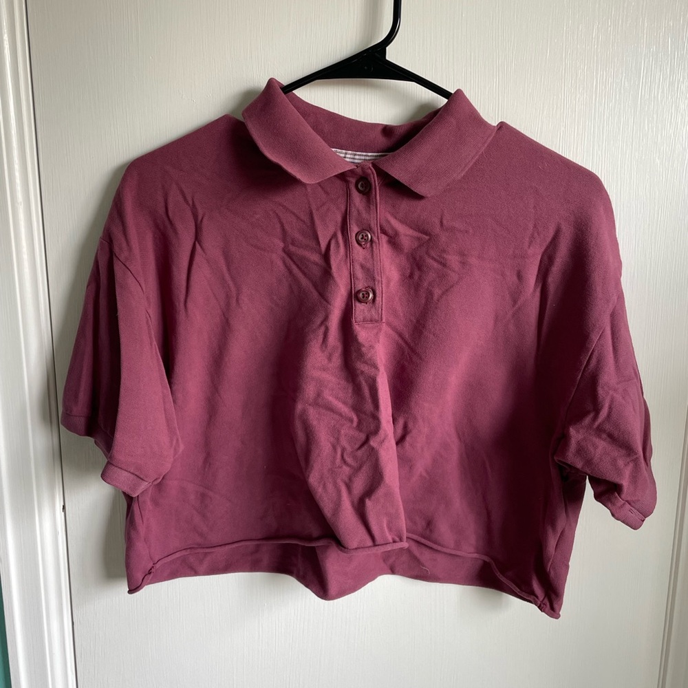 American Eagle Outfitters Burgundy Polo Shirt